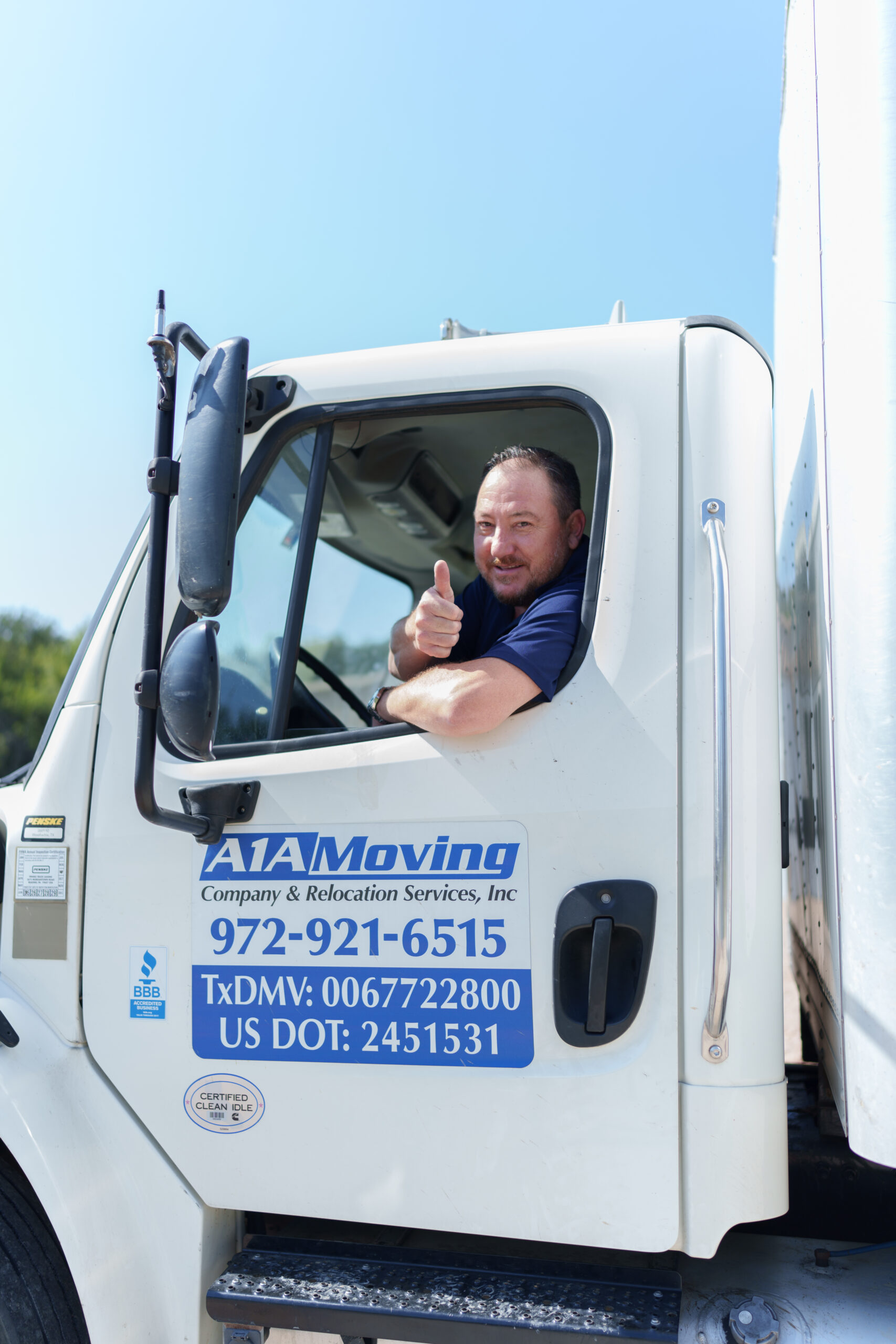 Moving truck standing